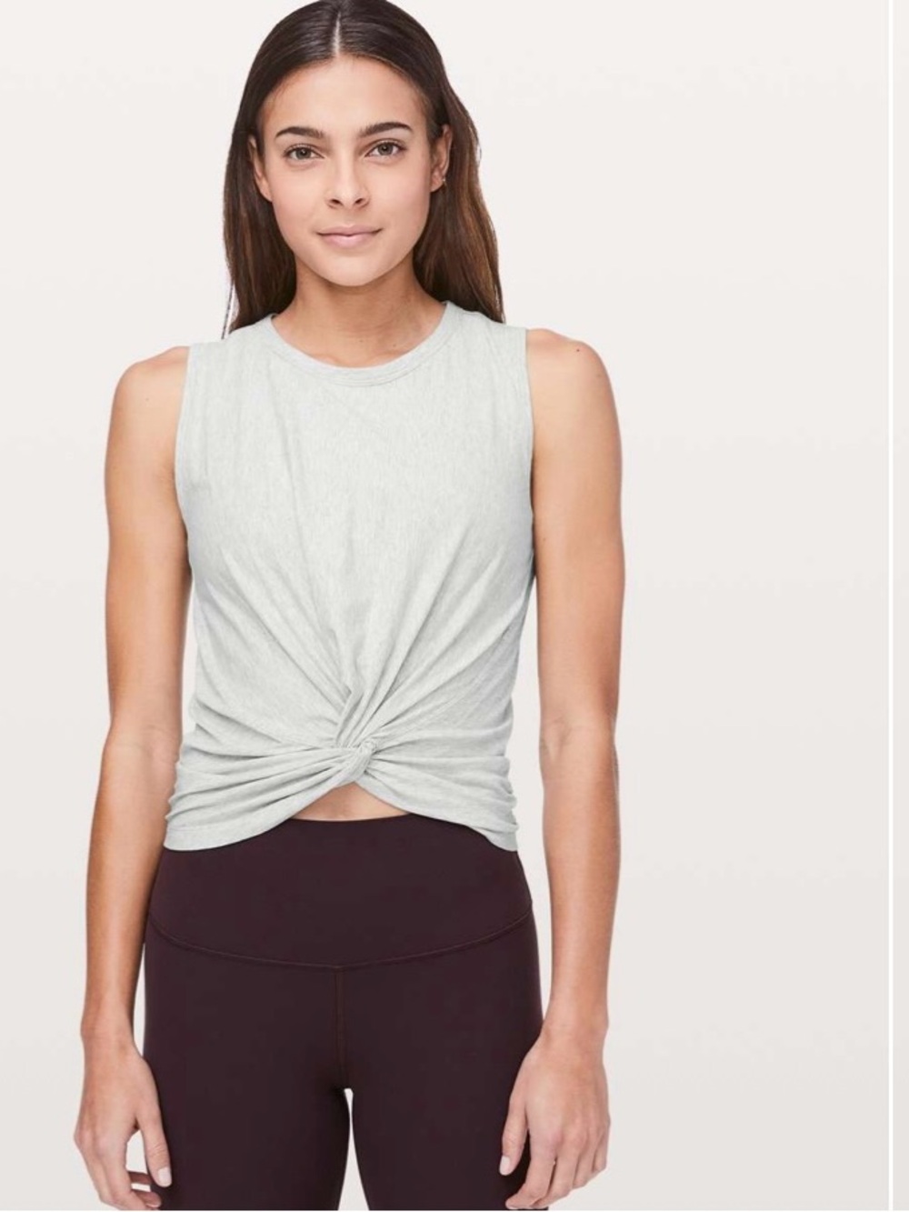 Lululemon Crescent Tank Heathered Gray Pima Cotton Estimated size 2/4